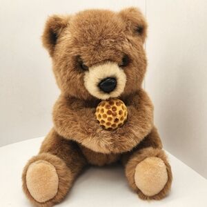Vintage 80s Avanti Applause plush baby bear honeycomb stuffed animal Made Korea